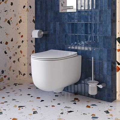 Унитаз подвесной безободковый с сиденьем и смывом TORNADO BelBagno SOFT-TOR BB084CH-TOR/SC