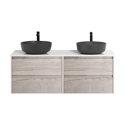 Тумба со столешницей EK-140-2-BL подвесная BelBagno KRAFT 140 Rovere Galifax Bianco