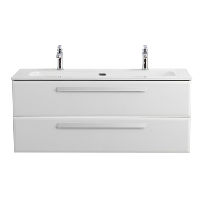 Тумба с раковиной подвесная CEZARES ECO-CER-N 120 Bianco Lucido, раковина белая CZR-8073-120-1-2