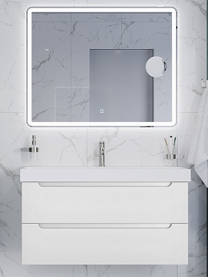 Тумба с раковиной подвесная BelBagno ЭТНА (ETNA) 100 Белый Матовый, раковина BB-8078-100