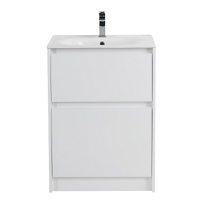 Тумба с керамической раковиной напольная BelBagno KRAFT 60 Bianco Opaco, раковина BB1923-600 белая