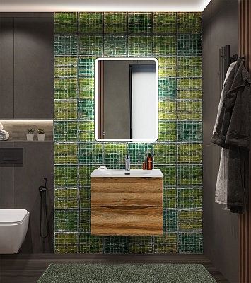 Тумба с раковиной подвесная BelBagno MARINO-CER-N 60 Rovere Rustico, раковина белая