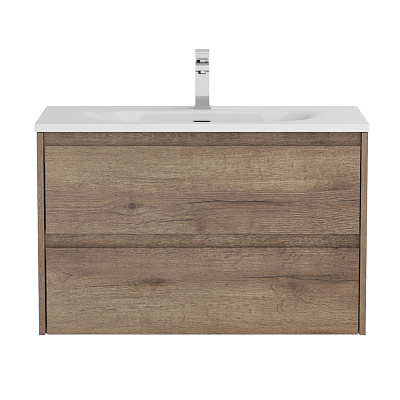 Тумба с раковиной подвесная BelBagno KRAFT 39 80 Rovere Tabacco, раковина белая BB-8099-3-80