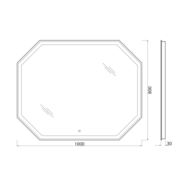 Зеркало BelBagno SPC-OTT-1000-800-LED-TCH
