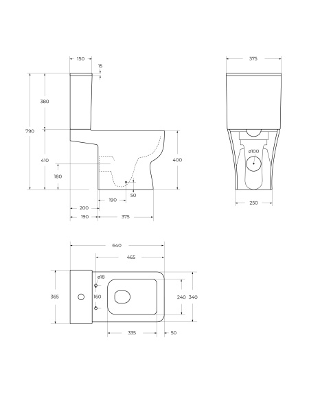 Унитаз-компакт с сиденьем и смывом TORNADO BelBagno РОМАНО (ROMANO) BB2803CP/T-TOR/SC