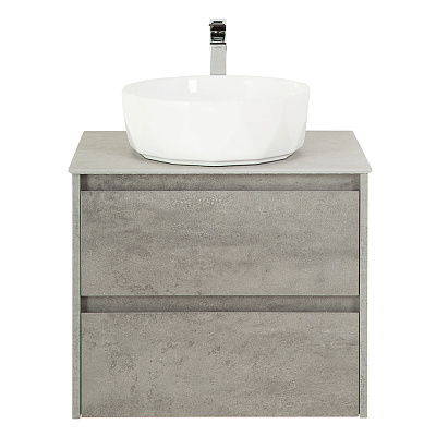 Тумба со столешницей и накладной раковиной подвесная BelBagno KRAFT 70 Cemento Grigio