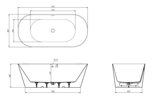 Акриловая ванна BelBagno BB716-1700-800