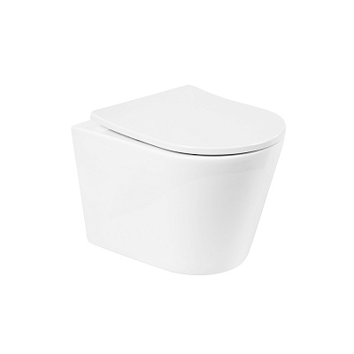 Унитаз подвесной безободковый BelBagno FLAY-R BB053CHR с сиденьем BB2031SC