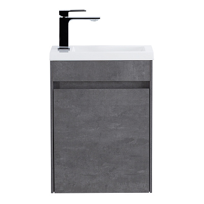 Тумба с раковиной подвесная с дверкой BelBagno PIETRA MINI 40-R Bianco Lucido, раковина белая