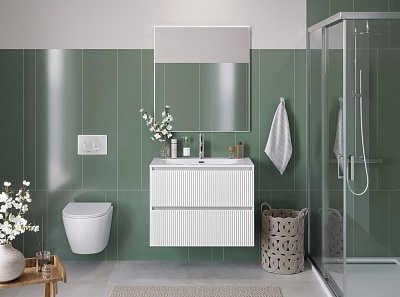 Тумба с раковиной подвесная BelBagno UNO 80 Bianco Opaco, раковина BB-8099-80