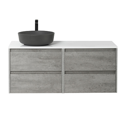 Тумба со столешницей подвесная BelBagno KRAFT 120 Cemento Grigio, раковина слева