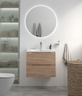 Тумба с раковиной подвесная BelBagno ETNA 70 Rovere Bianco, раковина белая BB-8099-70