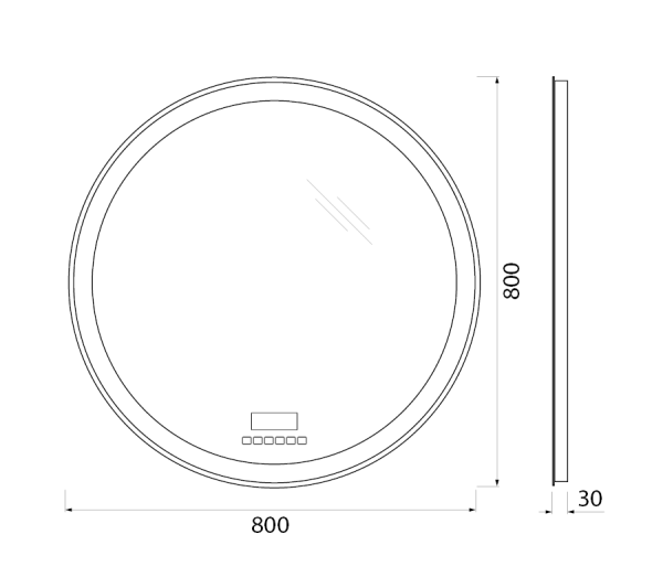 Зеркало BelBagno SPC-RNG-800-LED-TCH-RAD