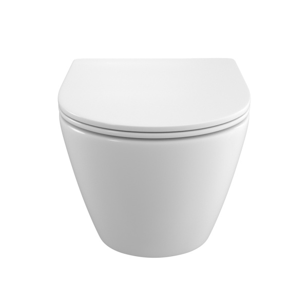 Унитаз подвесной безободковый с сиденьем и смывом TORNADO BelBagno UNO-TOR BB5177CH-TOR/SC