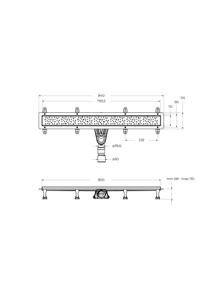 Душевой лоток CEZARES ДВИЖЕНИЕ (SLIDER) SLIDER-LD-80-BORO