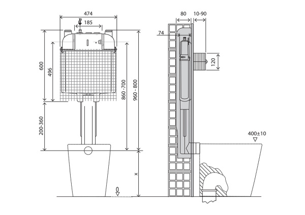 Бачок скрытого монтажа BelBagno BB025-CS