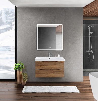 Тумба с раковиной подвесная BelBagno MARINO-CER 80 Rovere Rustico, раковина белая