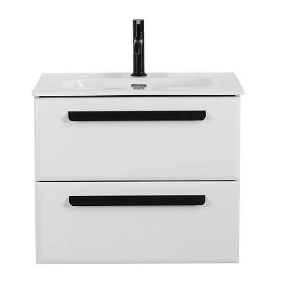 Тумба с раковиной подвесная CEZARES ECO-CER-N 60 Bianco Lucido, раковина белая CZR-8073-60