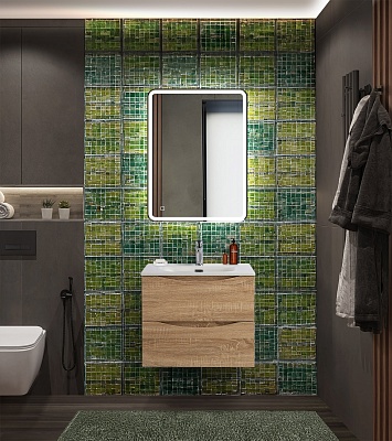 Тумба с раковиной подвесная BelBagno MARINO-CER-N 60 Rovere Bianco, раковина белая