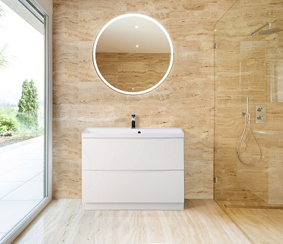 Тумба с раковиной напольная BelBagno MARINO 80 Bianco Lucido, раковина белая