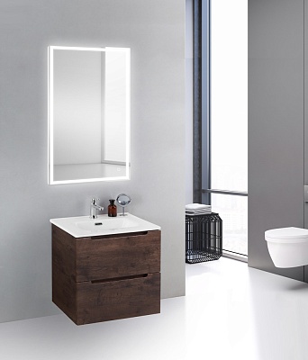 Тумба с раковиной подвесная BelBagno ETNA 39 50 Rovere Moro, раковина белая