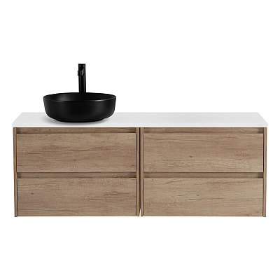 Тумба со столешницей подвесная BelBagno KRAFT 120 Rovere Nebrasca Nature, раковина слева