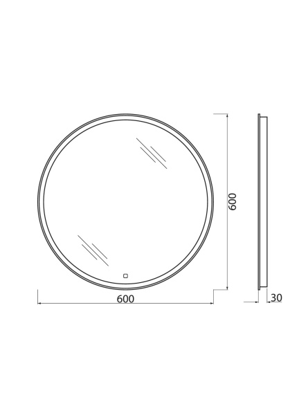 Зеркало BelBagno SPC-RNG-600-LED-3000K-TCH