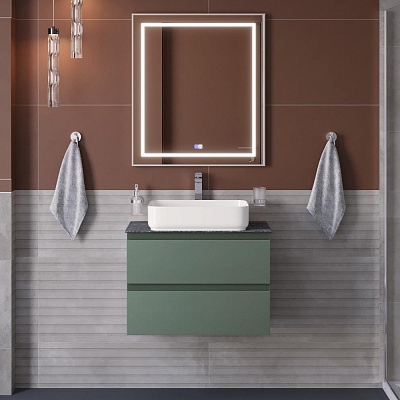 Тумба со столешницей подвесная BelBagno KRAFT 60 Еловый Матовый, столешница KEP-60-GRN