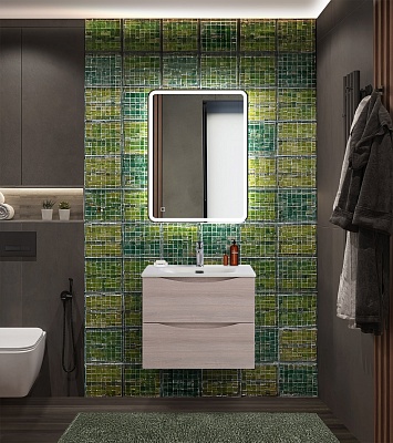 Тумба с раковиной подвесная BelBagno MARINO-CER-N 60 Rovere Grigio, раковина белая