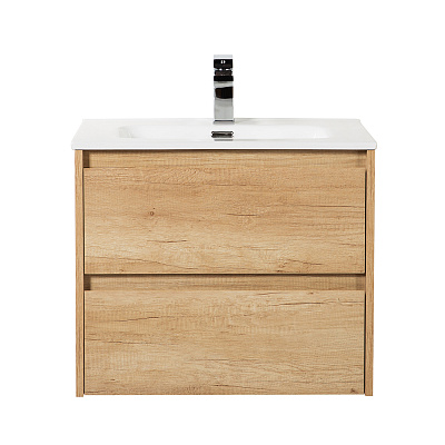 Тумба с раковиной подвесная BelBagno KRAFT 60 Rovere Nebrasca Nature, раковина белая