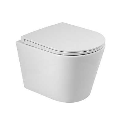 Унитаз подвесной безободковый BelBagno FLAY-R BB053CHR с сиденьем BB902SC
