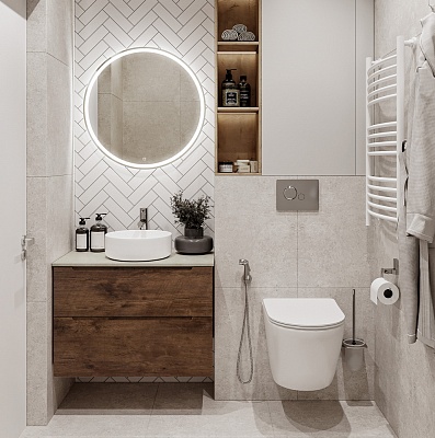 Тумба со столешницей и накладной раковиной подвесная BelBagno ETNA-H60 80 Rovere Moro
