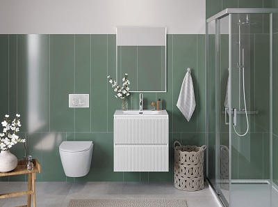 Тумба с раковиной подвесная BelBagno UNO-MINI 60 Bianco Opaco, раковина BB-8099-3-60