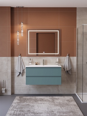 Тумба с раковиной подвесная BelBagno СТРУКТУРА (KRAFT) 100 Голубой Матовый, раковина BB-8070-100