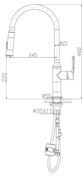 Смеситель для кухни BelBagno BB-LAM38-IN