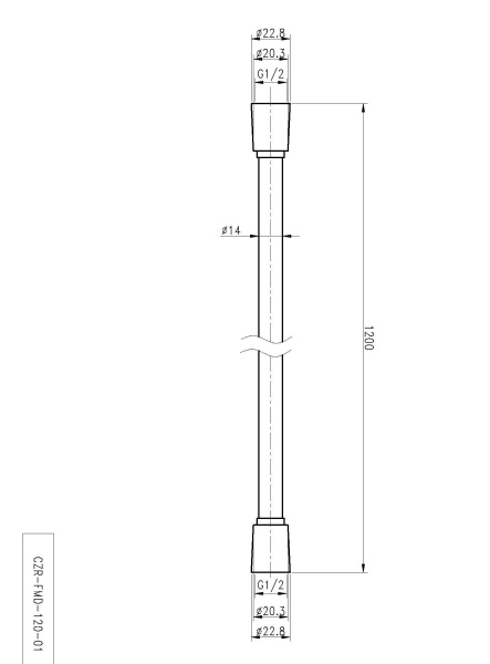CEZARES CZR-FMD-120-01 Гибкий шланг PVC, длина 1,2 м, хром