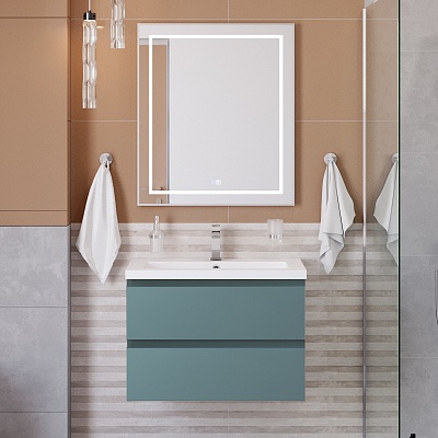 Тумба с раковиной подвесная BelBagno СТРУКТУРА (KRAFT) 80 Голубой Матовый, раковина BB-8070-80