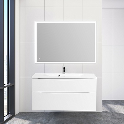 Тумба с раковиной подвесная BelBagno MARINO-H60 100 Bianco Lucido, раковина белая