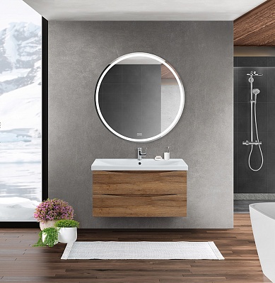Тумба с раковиной подвесная BelBagno MARINO-CER 100 Rovere Rustico, раковина белая