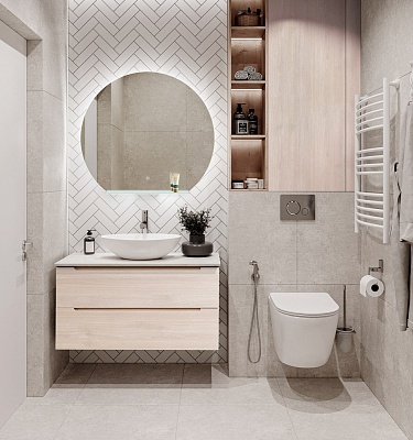 Тумба со столешницей подвесная BelBagno ETNA 100 Rovere Grigio