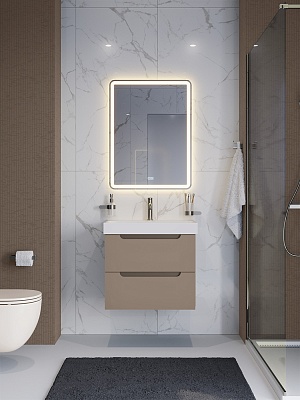 Тумба с раковиной подвесная BelBagno ЭТНА (ETNA) 60 Бежевый Матовый, раковина BB-8078-60