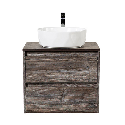 Тумба со столешницей и накладной раковиной подвесная BelBagno KRAFT 60 Pino Pasadena