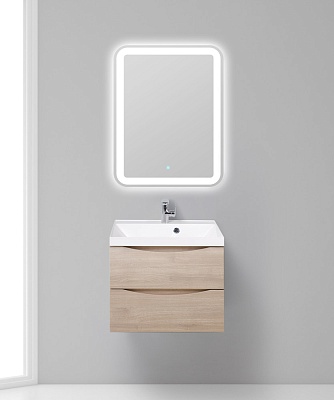 Тумба с раковиной подвесная BelBagno MARINO 60 Rovere Grigio, раковина белая