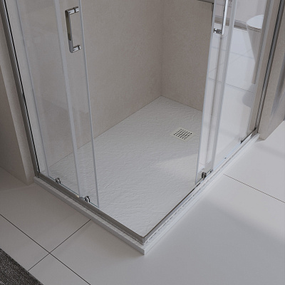 Душевой поддон из искусственного мрамора в комплекте с сифоном BelBagno UNO TRAY-MR-UNO-AH-120/80-35-W-BO