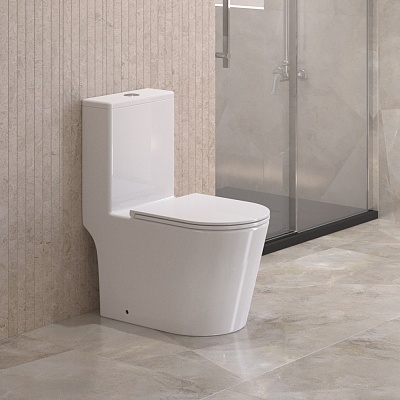 Унитаз-моноблок с сиденьем и смывом TORNADO BelBagno TRE-TOR BB673CP-MN-TOR/SC