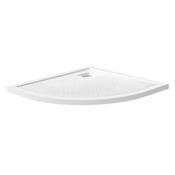 TRAY-MR-UNO-R-80-550-35-W-CR Поддон из искусственного мрамора в комплекте с сифоном с декоративной накладкой (хром) — фото 3