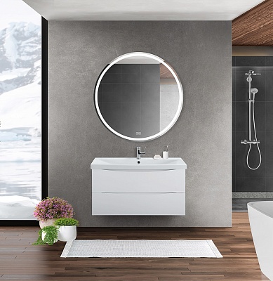 Тумба с раковиной подвесная BelBagno MARINO-CER 100 Bianco Opaco, раковина белая