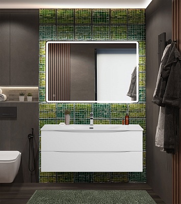 Тумба с раковиной подвесная BelBagno MARINO-CER-N 120 Bianco Lucido, раковина белая