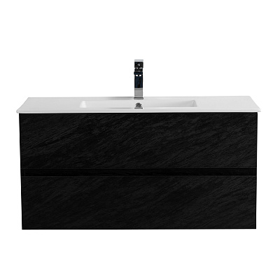 Тумба с раковиной подвесная CEZARES MOLVENO 46 100 Nero, раковина белая CZR-8002-100