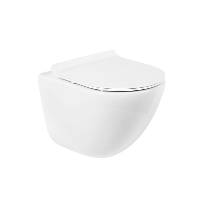 Унитаз подвесной безободковый BelBagno AMANDA BB051CHR с сиденьем BB2111SC